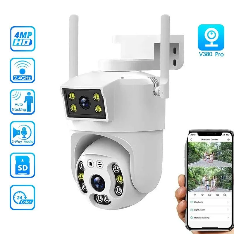 Q8 Dual Lens 2MP Waterproof 360° Wifi Wireless Security Camera - Image 2