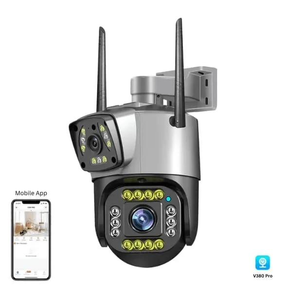 V10 Dual Lens Wifi Security Camera PTZ Wireless Waterproof - Image 2