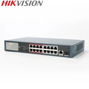 HIKVISION DS-3E0518P-E PoE Switch 16 ports 10/100/1000 Mbps Uplink 1000M Optical Port for 16CH NVR IP Cameras 802.3at 802.3af