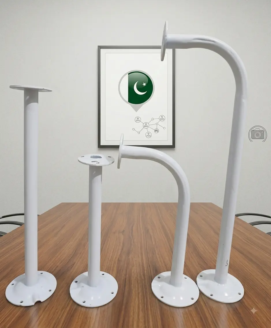 Universal Heavy Duty CCTV Camera Mounting Stands - Straight and Hockey Bend 1ft to 4ft